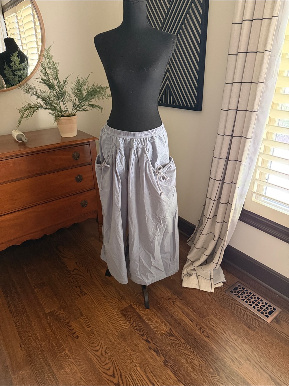 Urban Daizy cotton wide leg pants light blue medium